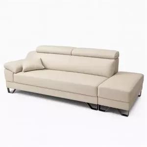 [웰빙창고] 보루네오 로우Po 헤드틸팅 헤드레스트 3인용 소파 +스툴