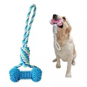 강아지 장난감 블루 투유 덴탈 로프본