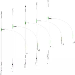 5pcs 바다 낚시 리그 딥 드롭 스내퍼 바텀 루로드 프리 타이 플래퍼 애버딘 후크 사이즈 1 2/0 해변 캐스팅