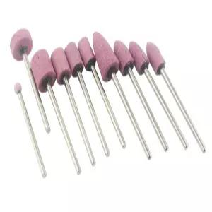 L uo ke 10개 85mm 엑스트라 롱 섕크 로터리 연삭석 - 공구 드릴 그라인더용 원형 연마석 장착 연삭 비트