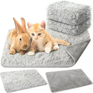 기니피그 따뜻한 침대 매트 작은 애완 담요 개 침구 플리스 케이지 라이너 세척 가능 방수 수면 패드 커버