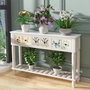 원목 엔틱 콘솔 현관 뷰로데스크 선반 수납 인테리어