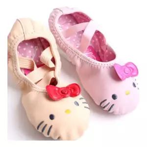 [이지커머스]유아동어린이 헬로키티페이스컷PU가죽 댄스화발레슈즈 발레슈즈 발레복 유아발레 아동발레 어