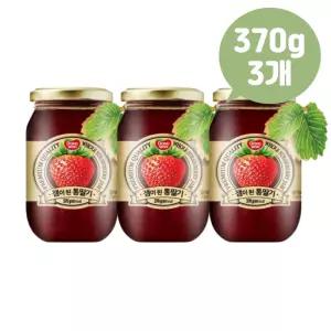 동원 국산 생 딸기쨈 통딸기잼 370g x3개 유치원간식 대용량