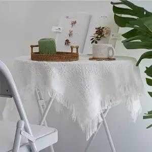 테이블보 테슬 장식 냉장고덮개 협탁커버 원형 사각