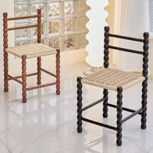 라탄 식탁의자 디자인 카페 엔틱 다이닝 레스토랑 블랙 거실