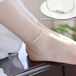 [퍼니메이커]T0415 은색 별우주 두줄 발찌 스타볼 패션 생일 패션발찌 실버발찌 시원한발찌 행성볼발찌 스