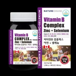 네이처그랜드 비타민B 컴플렉스 아연 플러스 셀레늄 1216mg x 90정