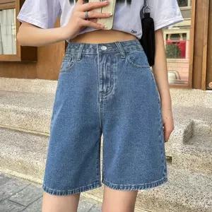 [퍼니메이커]여성 2컬러 버뮤다 5부 베이직 여름 데님 팬츠 청바지 여성청바지 여자데님반바지 여자반바지