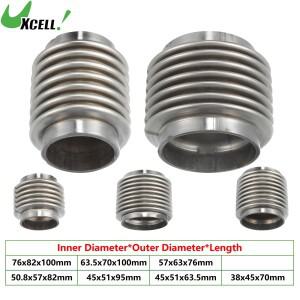 UXCE 38mm45mm50mm60mm 자동차 배기 유연한 파이프 플렉스 커넥터 벨로우즈 범용 내구성 스테인레스 스틸