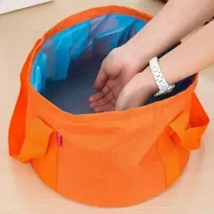 ( )캠핑용 설거지통오렌지 캠핑버킷 휴대용물통