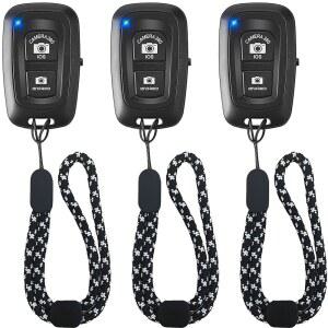 [미국배송] 폰 카메라용 리모컨 안드로이드용 블루투스 크리스마스 가족 사진 찍기 놀라운 사진과 셀카 만들기 손목 스트랩 포함 3 팩 (스퀘어)과 핸즈프리 작업