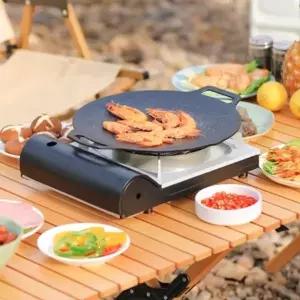 ( )캠핑불판 카나모 캠핑 그리들 무쇠 불맛 직화 바베큐용 소형 25cm