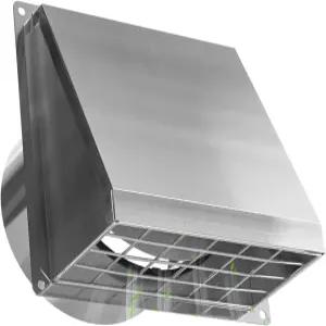 Hon Guan 드라이어 통풍구 커버 4인치 외부 탈착식 메쉬 포함 -304 스테인리스 스틸 벽 고무 쿠션 논 리턴