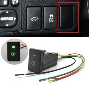 도요타 캠리 프리우스 코롤라 프라도용 녹색 자동차 LED DRL 전원 온 오프 미러 접이식 푸시 버튼 전면 후