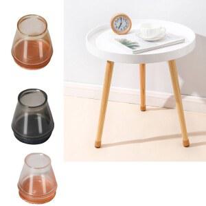 레벨풋 8pcs 침묵 실리콘 의자 피트 커버 고무 라운드 다리 모자 펠트 미끄럼 방지 바닥 보호기 가구