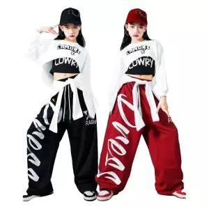 여아 초등 무대의상 댄스복 방송 재즈댄스 세트 스트리트 연습복 공연복 힙합