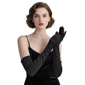 1920년대 오페라 티 파티 의상 신부 이브닝 드레스를 위한 새틴 팔꿈치 여성용 긴 장갑 TARAHT