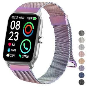 [미국배송] IDW13 IDW16 IDW19 스마트워치 밴드와 호환되는 금속 밴드 FITPOLO IDW13 / WONELIGO W13 밴드용 22MM 스테인리스 스틸 교체 스트랩 ENOMIR TOUBUR MILOUZ GYMILOUZ FAWEIO VERYFIT 밴드