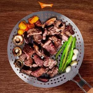 프리폼 BBQ 타공 후라이팬 스테인레스 직화 프라이팬 휴대용 접이식 바베큐 팬 캠핑용 휴대용 가방증정