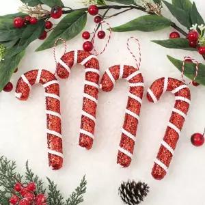 (도토로) 루비 레드 트리 오너먼트 4p세트(막대 사탕E)/학생/교실/놀이/학급/방과후/교사/초등/중등/고등