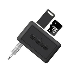 Bluetooths 5.3 송신기 수신기 2 In 1 오디오 무선 어댑터 (자동차 TV PC 스피커 용) 3.5mm AUX 잭 지원 TF