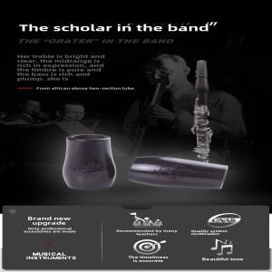 1피스 하이 트레블 B 플랫 C 키 수입 흑단 나무 클라리넷 튜닝 튜브 2 섹션 컬렉션