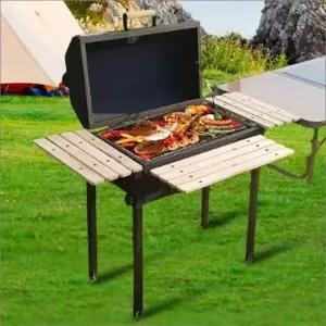 캥핑 바베큐그릴 육각 원통 통 훈제 그릴 화로대 숯불 캠핑장 펜션 야외 훈연 직화구이