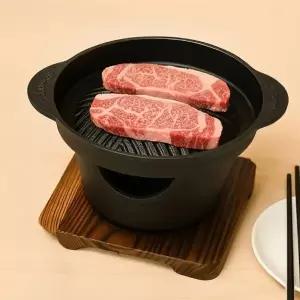 ( )캠핑용 1인용 주물 미니 구이팬 화로대 세트 혼캠