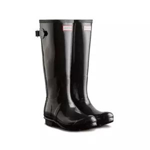 HUNTER [WOMEN] 백 어드저스터블 글로스 톨 레인부츠 - 블랙 WFT1001RGLBLKWFT1001RGLBLK 693138