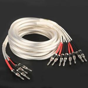 HiFi 오디오 라우드스피커 호환 케이블 스피커 호환 바나나 4-4 OR 2-2 바이와이어 7N OFC 은도금 플매트