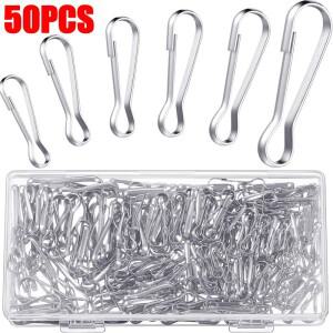 스테인리스 스틸 실버 스프링 클립 훅 메탈 키체인 랜야드 커넥터 스냅 버클 키링 지퍼 행잉