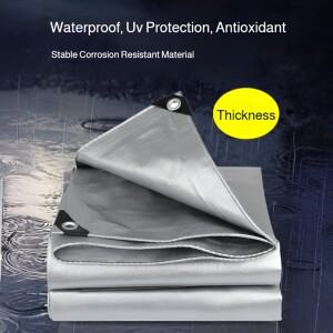 두꺼운 천막 천 방수 및 야외 더블 실버 차양 타포린 선 스크린