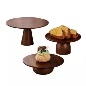 원목 엔틱 케이크 고급 접시 수제 디저트 우드 트레이