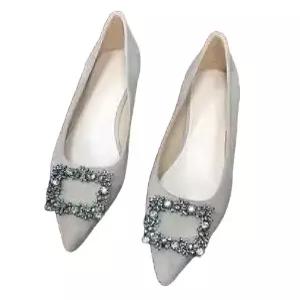 플랫슈즈 큐빅 사계절 봄가을 플로럴 스틸레토