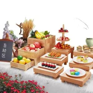 원목 파티용 컵케이크 디저트 케이터링 테이블 트레이 베이커리