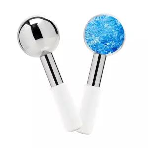 얼굴용 스 롤러 글러브 눈 마사지기 스테인리스 스틸 크라이오 글로브 오래 지속되는 냉기 요법 안면 홍조