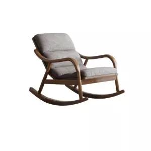 원목흔들의자 해면쿠션 흔들의자 독서 회색 빈티지 체어 리클라이닝