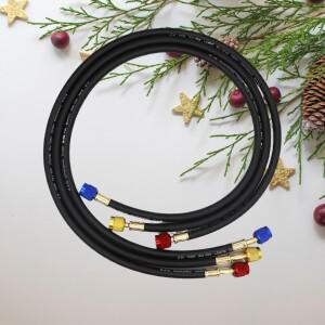 3PCS R410 냉매 AC 충전 호스 800-4000 PSI 작동 압력 맞춤 HVAC 공기 상태 R134a R32 매니 폴드 게이지