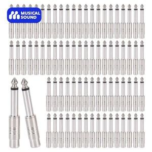 뮤지컬 사운드 4/24/50/100 조각 6.35mm 모노 플러그 남성-RCA 암 커넥터 RCA-1/4 TS 상호 연결 오디오 어