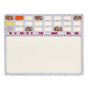 BENECREAT 대형 알파벳 펠트 비즈가 있는 트레이 눈금 주얼리 크래프트 패드 센티미터 매트 디자인 보드 제작 4X11인치 아트 비딩 14 직사각형 비즈