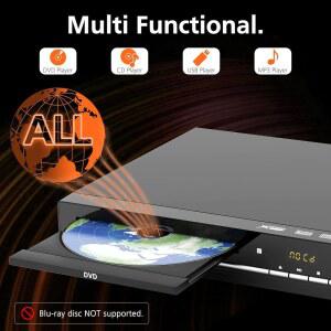 HDMI가 포함된 재생 HDMI RCA TV용 지역 리모컨 미니 플레이어 모든 케이블이 포맷 무료 DVD CD USB 플레이어 가정용