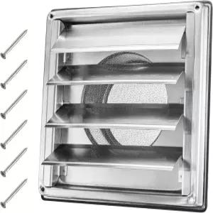 QWENETO 4 금속 건조기 통풍구 커버 외부 해충 보호 스크린 304 스테인리스 스틸 실외 외벽 공기 6개의