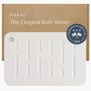 도라이 홈 배스 스톤 매트 23.6 x15.4 ？ 럭셔리 규조류 퀵 드라이 미끄럼 방지 레인 사암