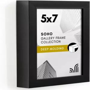 깨짐 방지 유리가 있는 아메리칸 플랫 5x7 액자 - 소호 컬렉션 테이블탑 및 벽면 디스플레이를 위한 갤러리