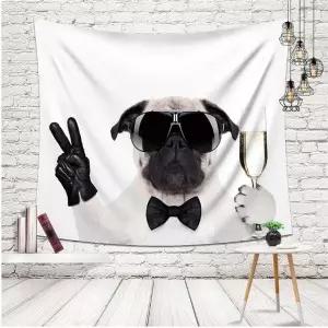 꾹상점3  가림천 커텐 바란스 가림막 포스터 가리개 천포스터 커튼 패브릭 멋진불독