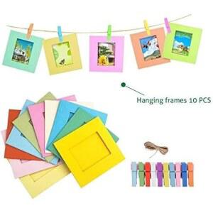 후지필름 인스탁스 사진 번들 인스턴트 케이스 필름 셔터 프레임 앨범 카메라 화이트 밸류 액세서리 12 컬러 필터 20매 미니 모듬 호환 휴대용 후지 클레이