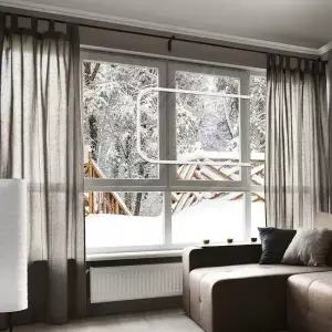 지퍼형 투명 방풍막 소 210x125 흰색/창문 바람막이