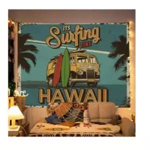 서핑하와이 패브릭 포스터 가림막 커튼 가리개 커텐 바란스 가림천 천포스터 가림천