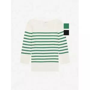 뱅뱅 여성 보트넥 스트라이프 7부 니트(NWJ103)
